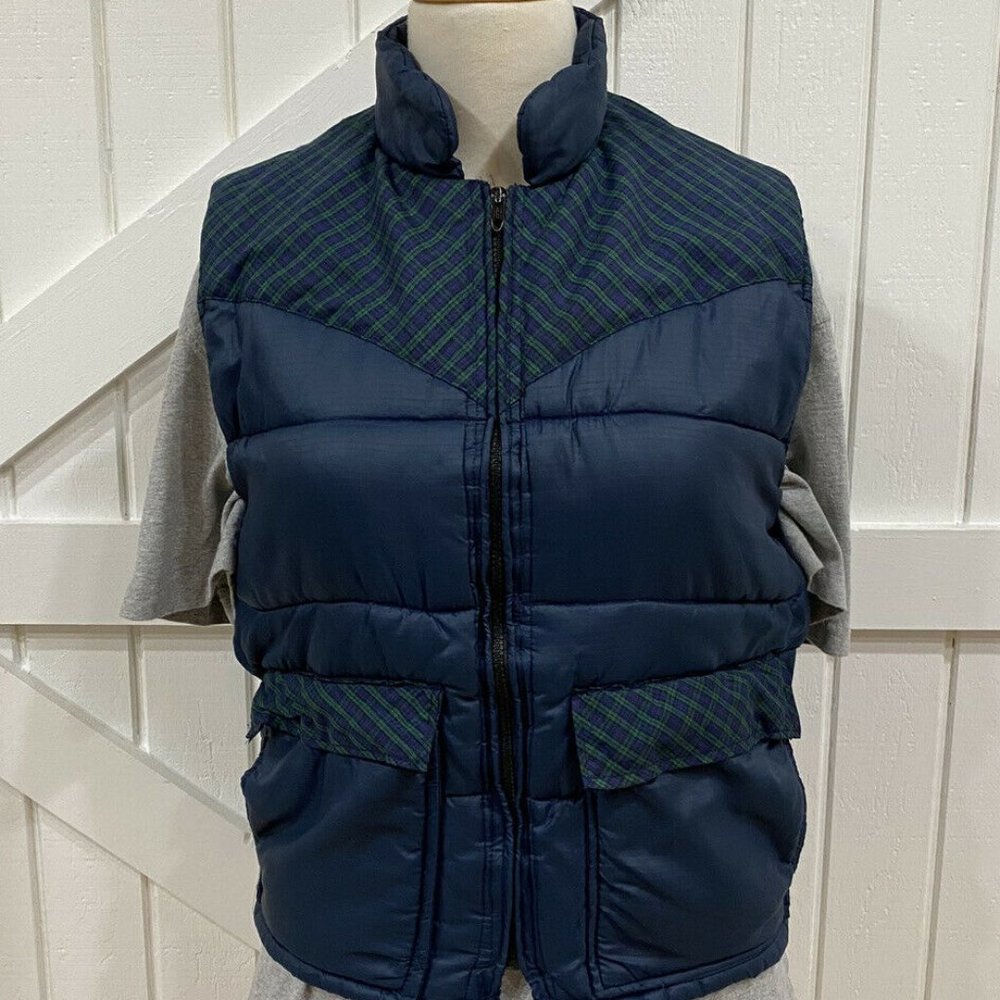 Frostline Kit Vest Men’s M Blue Green Plaid Zip